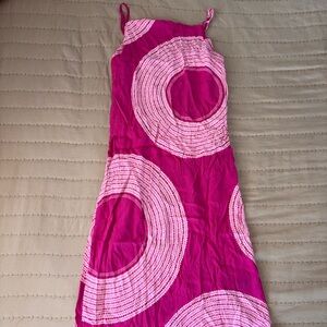 Manaola Bright Pink Circle-Print Maxi Dress